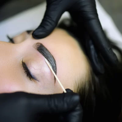 Image of eyebrow shaping and tinting treatment at Luxe Serenity Studio in Asheboro, NC.